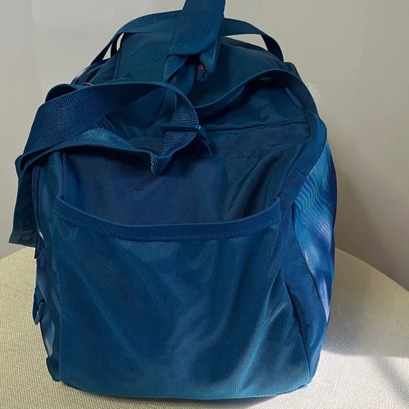 Under Armour Undeniable 4.0 Duffle Gym Dance Travel Bag Blue/Pink - Picture 9 of 14